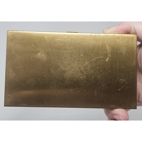 Vintage Elegant Rhinestone Powder Compact Lipstick Makeup Cig/Money Mirror Case - Picture 3 of 16